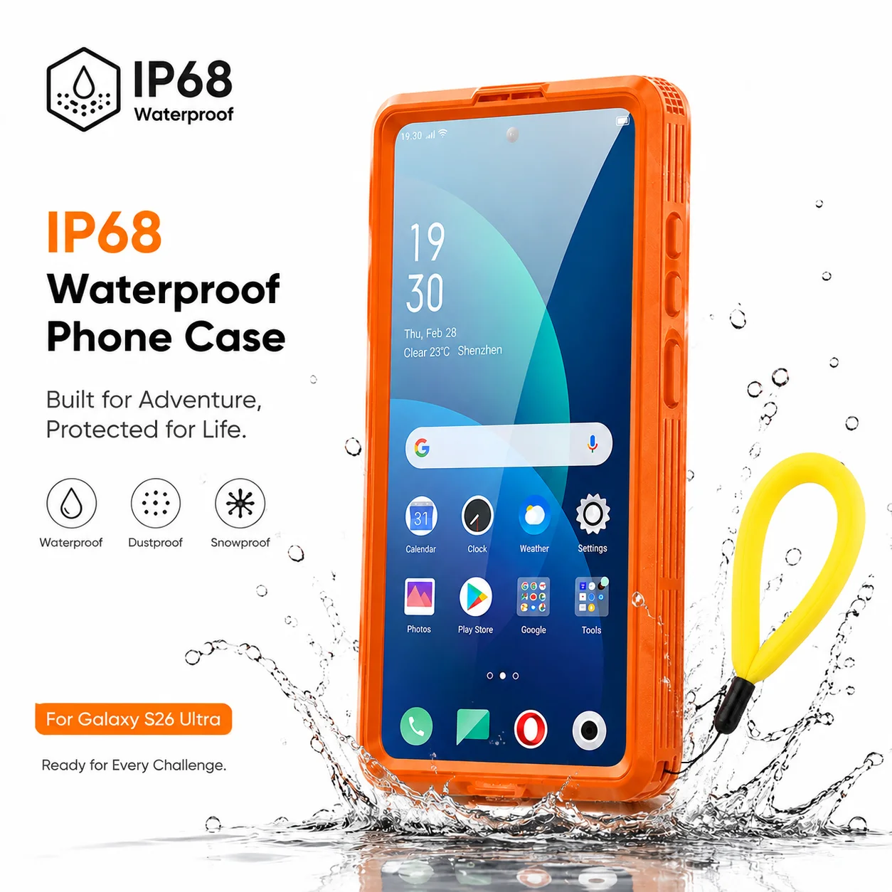 IP68 Wasserdichte Handyhülle, Geeignet für Samsung Galaxy S26 Ultra S25 S24 Serie, mit Schwimmring, Berührungsempfindlich, Rundum-Schutz – Detail 1