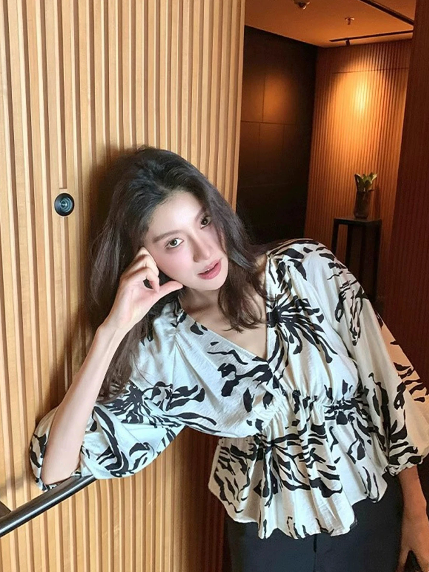 

Шифоновое шифоновое платье с ретро-принтом и V-образным вырезом, свободное женское модное лето 2022, дышащее, обычная длина све