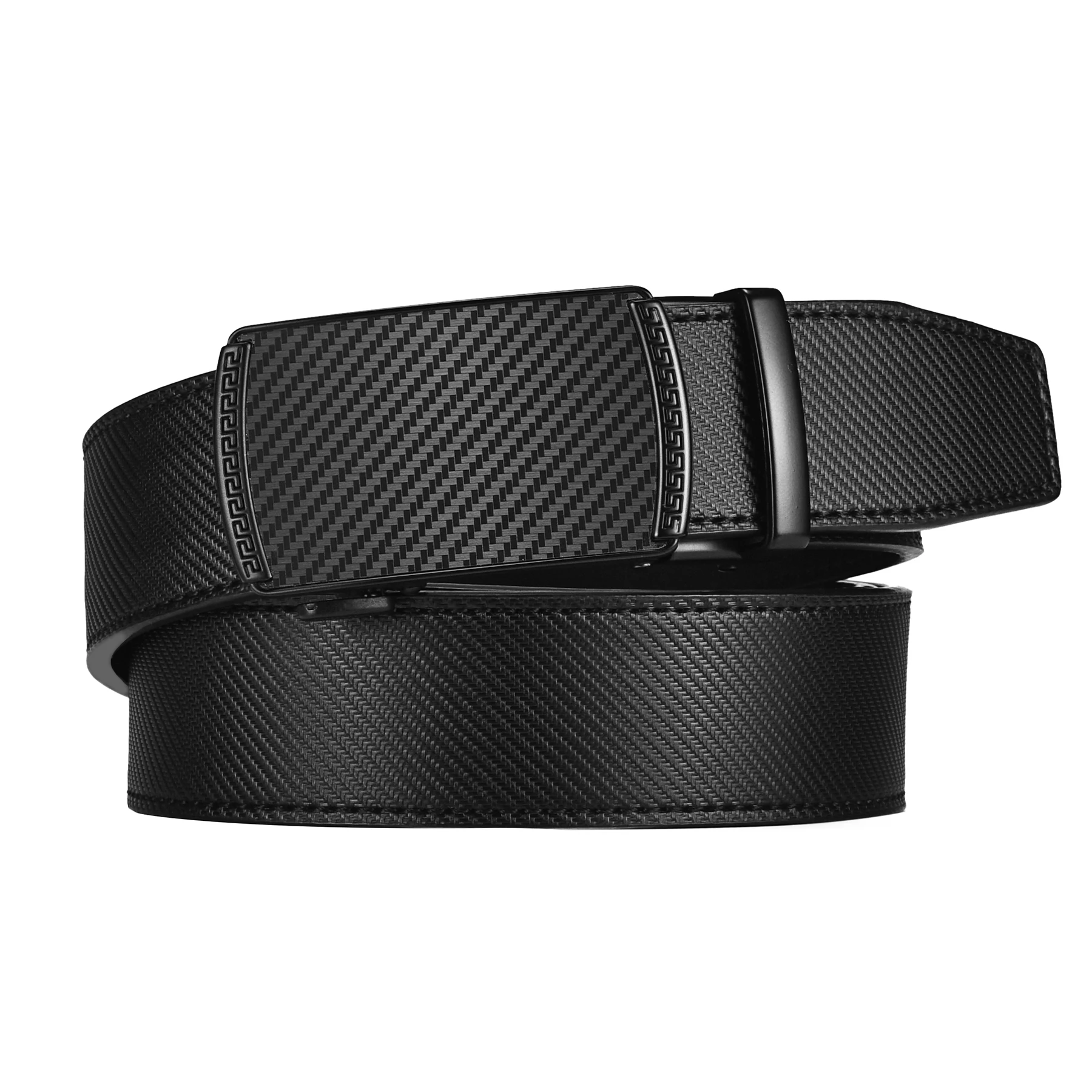 حزام جلد للرجال، حزام بسقاطة منزلق مع جلد ممتاز، حزام فستان بسقاطة مع مشبك نقرا تلقائي، هدية للزوج