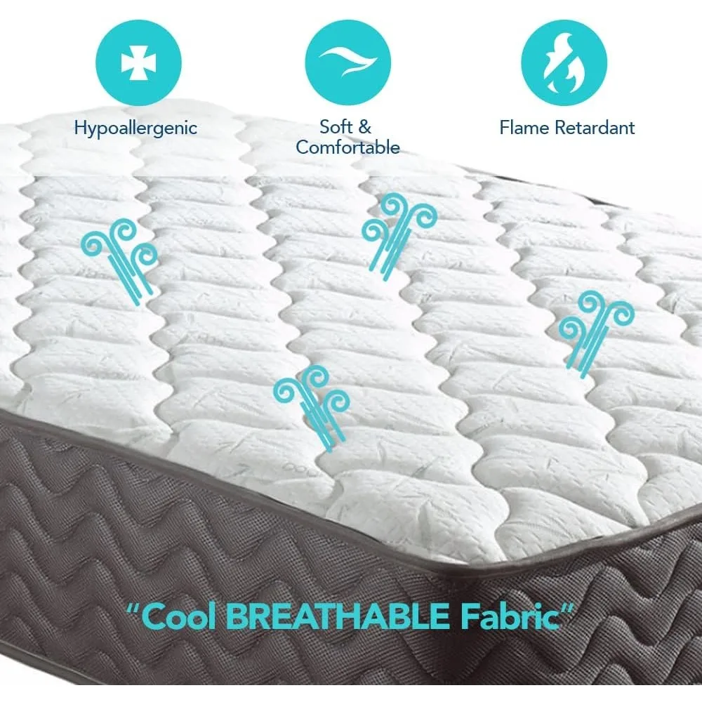 Bamboo 12" Inch Certified Independently & Individually Wrapped Pocketed Encased Coil Pocket Spring Contour Mattress