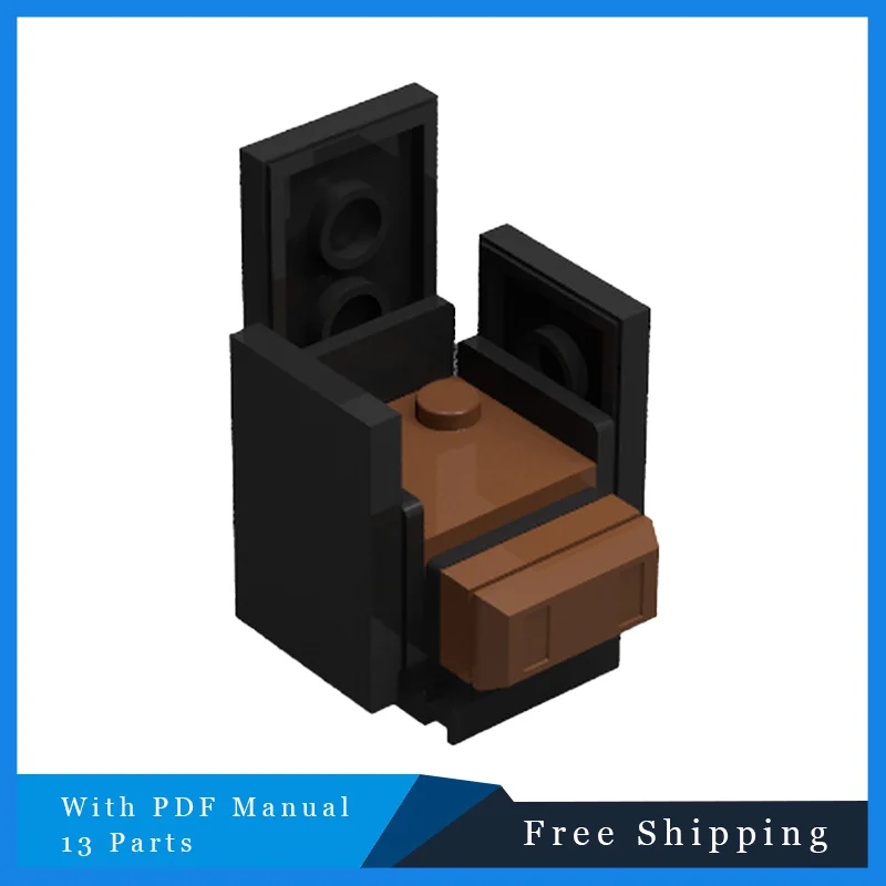 13 PCS Black Decorative Stacking Bricks Back Chair MOC Building Blocks Model Children's Puzzle DIY Assembly Toys Festival Gifts