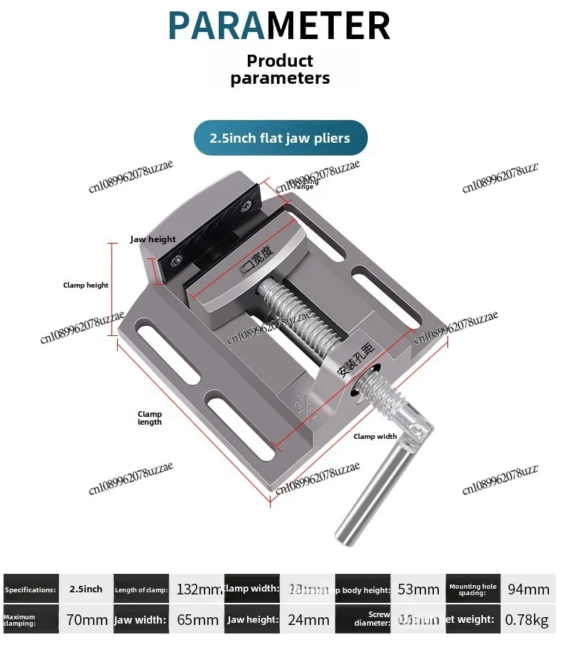 Aluminum Alloy Small Pliers 2.5-inch Flat-mouth Pliers, Thick Track, Precise Clamping, Matching Li Rongjie Small Bench Drill