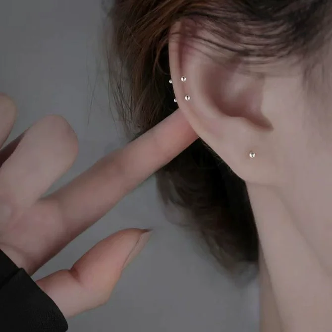 Trendy Mini Rhinestones Stud Earrings for Women Girls Daily Jewelry Cute Round Geometry Small Earrings Accessories - detail 7