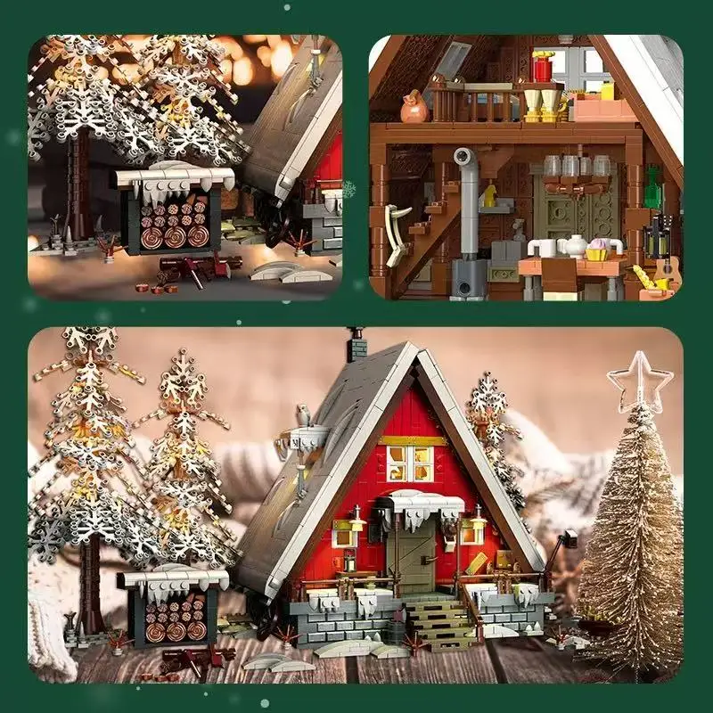 Christmas Snow House DIY Building Model Assembly Toy, Street Scene Series Building Blocks Toys Set, Children's Christmas Gift