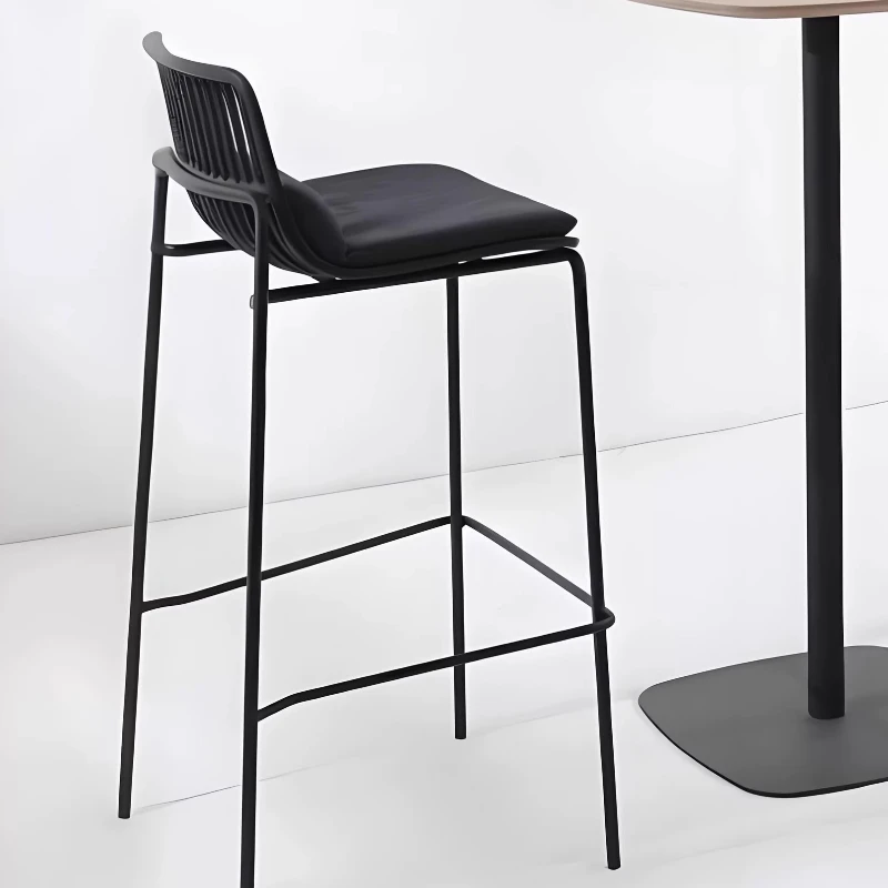 

Outdoor bar chair Simple island chair Plastic wrought iron backrest High bar stool Cafe bar chair