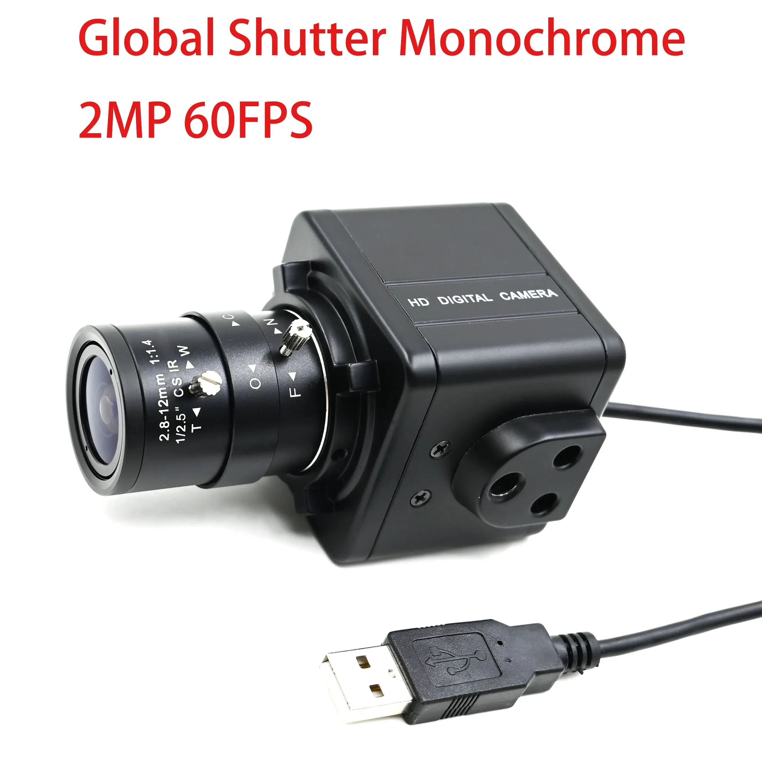 GXIVISION 2MP 60FPS Global Shutter USB Camera Monochrome,1600X1200,Driver-Free,OG02B1B,Industrial Detection Image Recognition