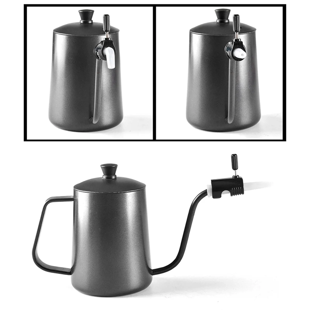 Abkr mão preparada pote de café bico regulador de fluxo de café silicone boca estreita regulador de fluxo branco