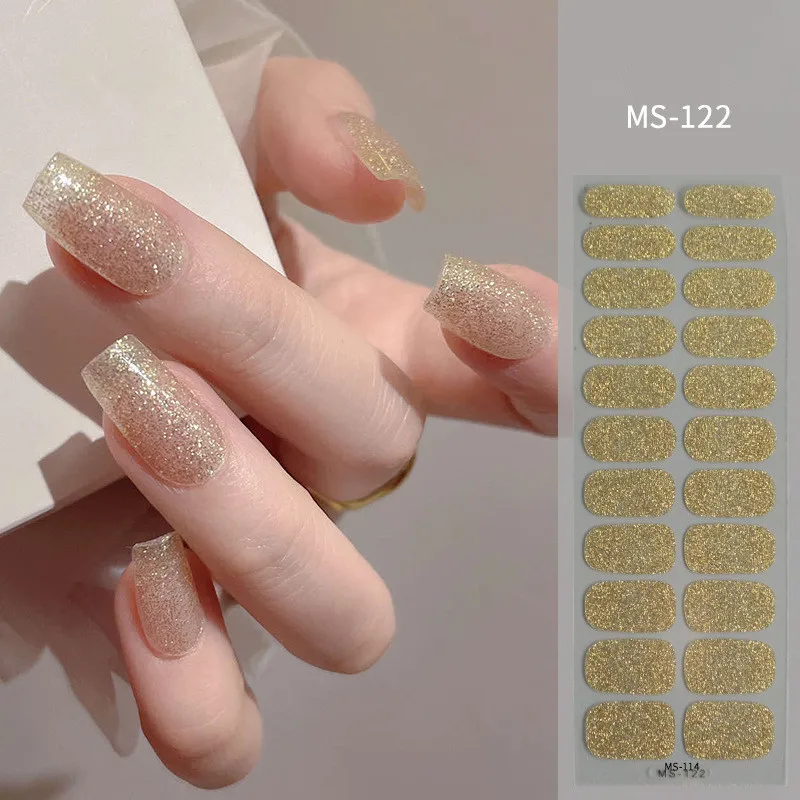 22Fingers Full Cover Nail Stickers Fashion Gradient Adhesive Heart Nail Polish Wraps Women DIY Manicure