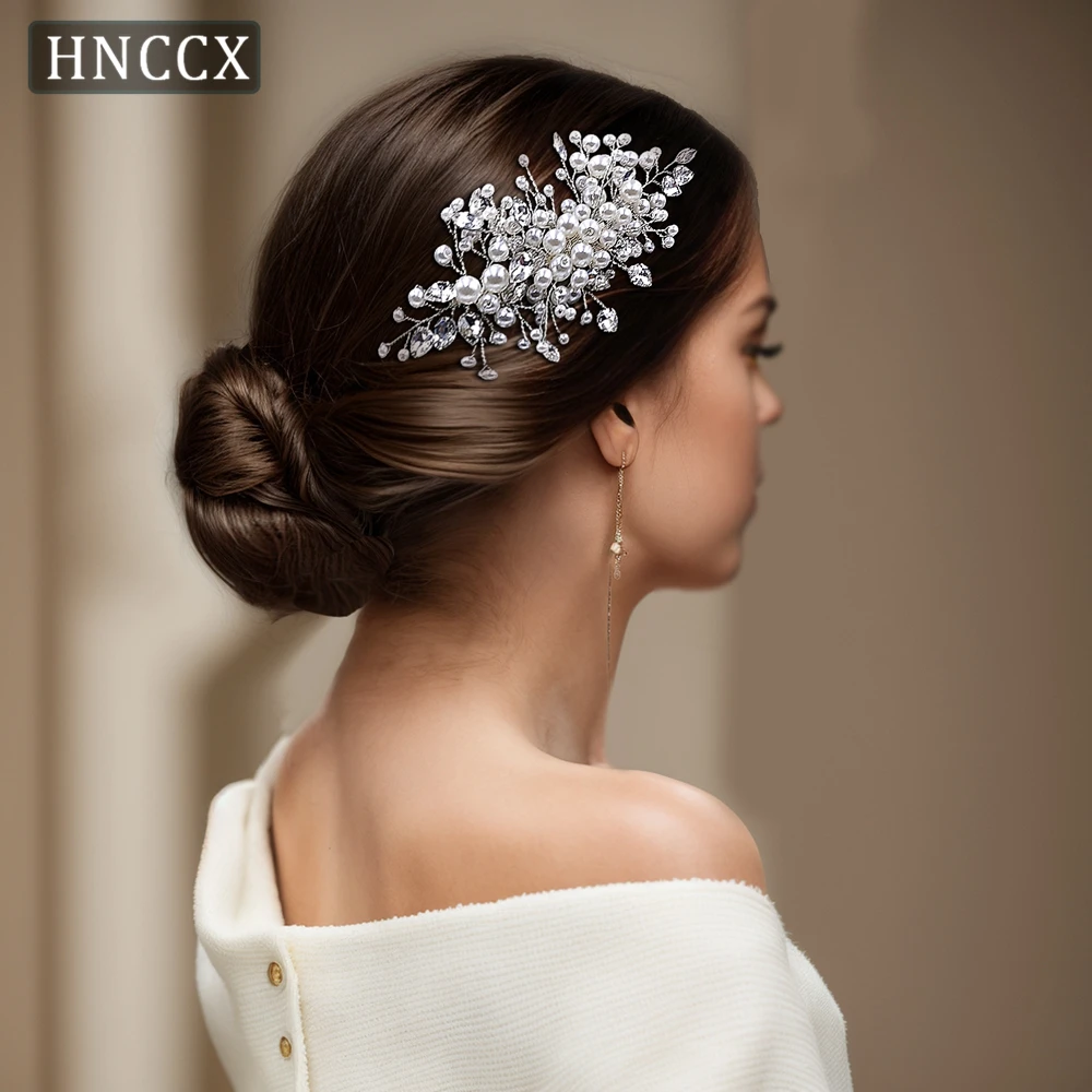 

HNCCX Handmade Wedding Hair Comb Bridal Pearl Hair Accessories Bride Rhinestone Headpiece Hair Ornaments Headwear For Girls CP42