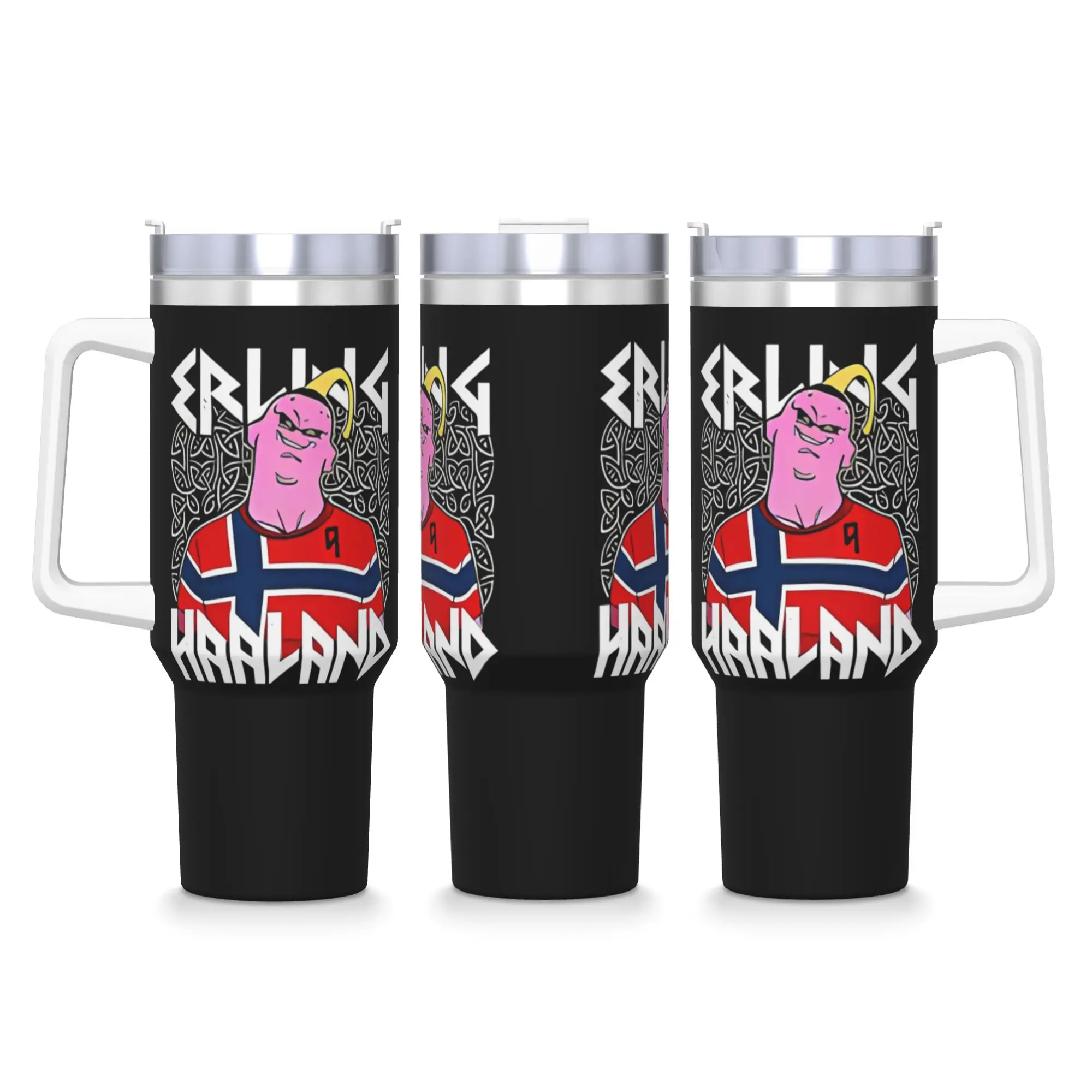 Erling Haaland Photo graphic 2026 Stainless Steel Tumbler  Thermal Mug With Straws and Lid Large Capacity Car Mugs Water Bottle