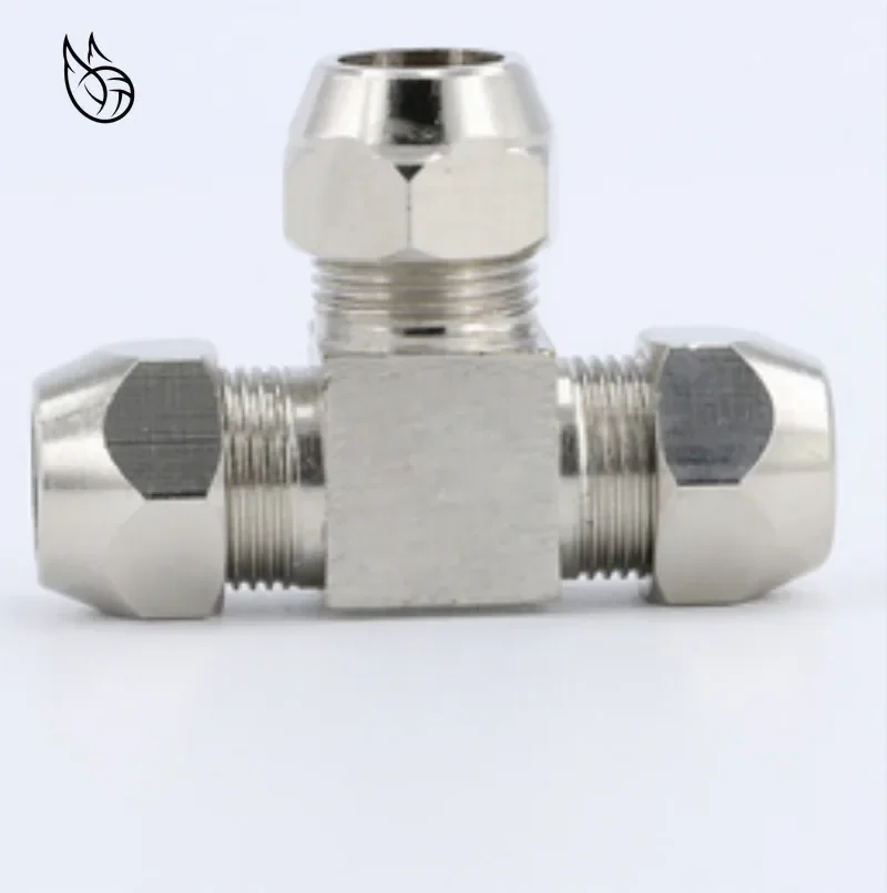 Pneumatische armaturen Messing T Typ 4 6 8 10 12 14 16mm OD Rohr Kompression Ferrule Rohr Compression Fitting stecker