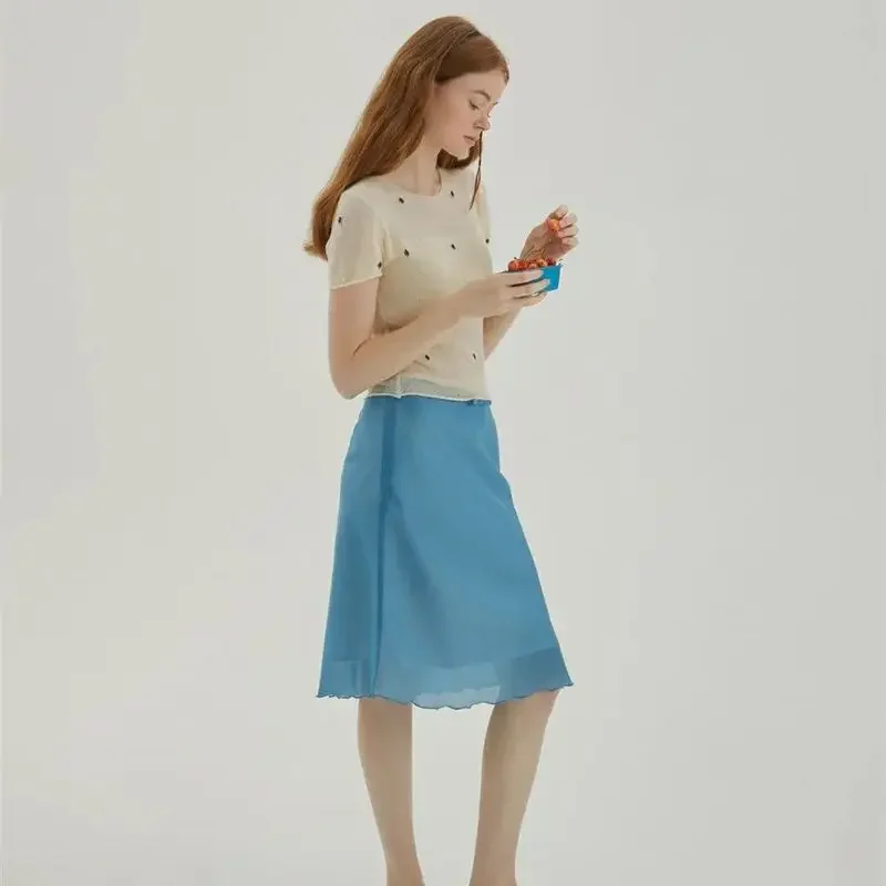 ใหม่แฟชั่นกระโปรงผ้าไหมผู้หญิง Elegant Lace Patchwork A-Line สีทึบกระโปรงสั้นภาษาฝรั่งเศสคํา Party Faldas เสื้อผ้าหวาน