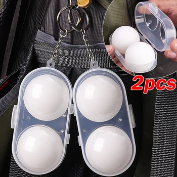 Caixa de armazenamento protetora para tênis de mesa, caixa de plástico rígido para armazenamento duplo com chaveiro, acessórios para tênis de mesa