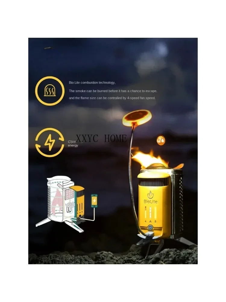 BioLite CampStove 2 Outdoor Camping Smoke-Free  Fire Power Generation Rechargeable Lightweight Firewood