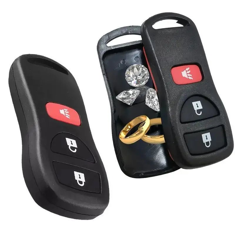 Portable Hidden Storage Box Simulated Car Key Case Private Money & Medicine Disguise Fake Key Pill Box for Secure Storage