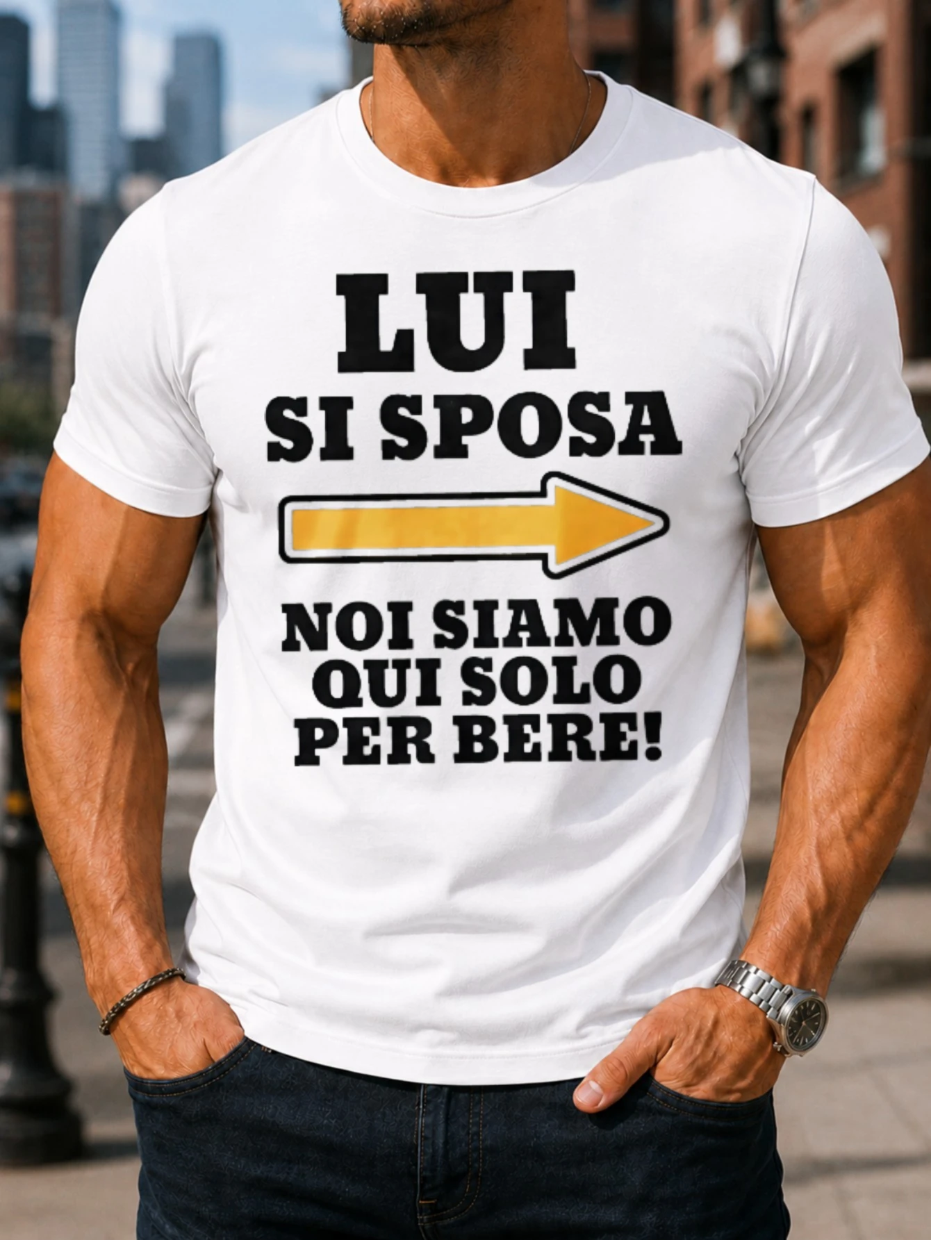 Men'S Grooming Quotes - Lui Si Sposa Arrow Graphic Italian