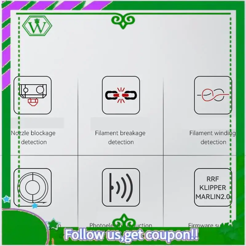 Reliable-Intelligent Filament Detector High Precision Filament Breakage/Nozzle Blockage Detector 3D Printer Accessories