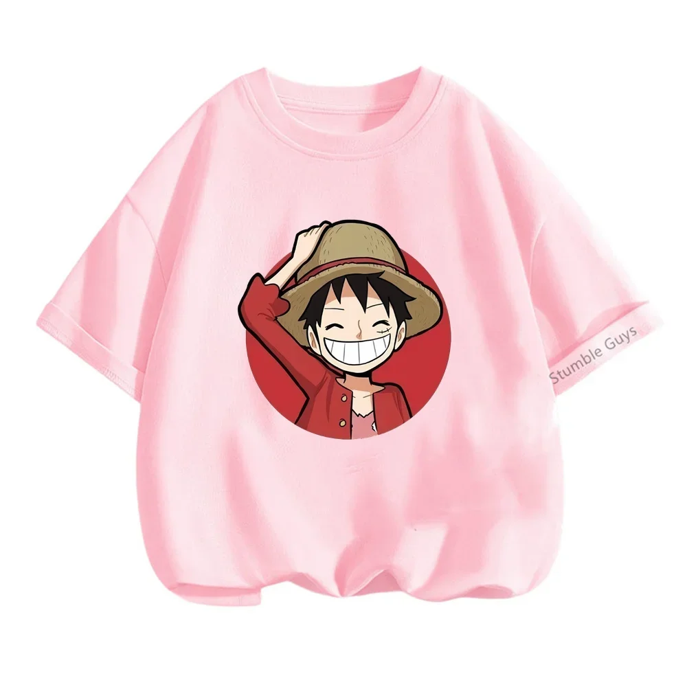 3-14years Boys Clothes Girls Luffy Tshirt Japan Anime One Pieces T-shirt Kids Children Clothing Baby Short Sleeve Tee Tops 12Ys