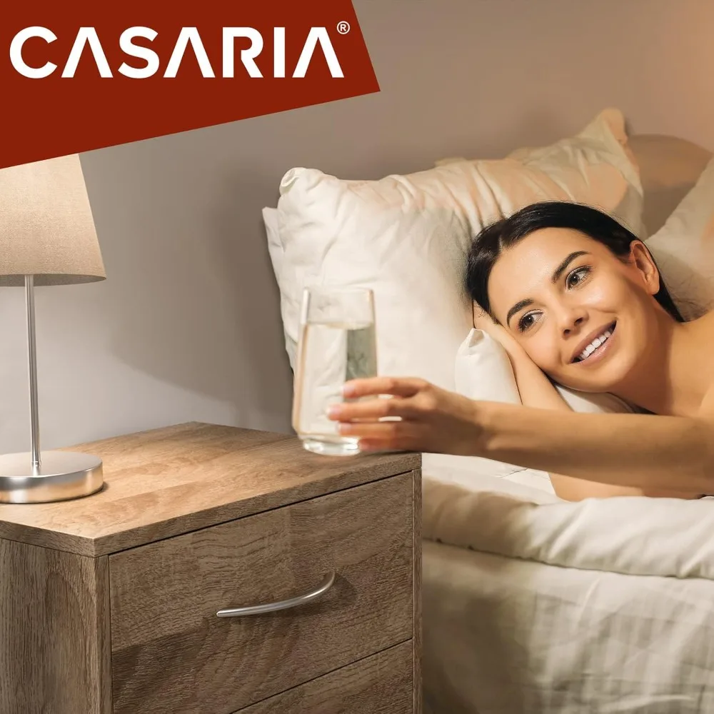 Mesitas de Noche 3 Cajones Mesilla Auxiliar Agujero para Cable Almacenamiento 54x39x28cm Roble #6