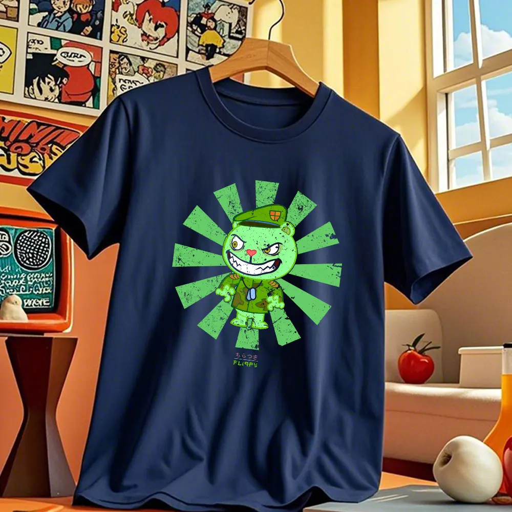 Kawaii متعة الرسوم المتحركة الجرافيك تي شيرت عناق شجرة سعيدة أصدقاء محايد تي شيرت مطبوعة قصيرة الأكمام زوجين عنصر واحد الرجال النساء المحملة #6