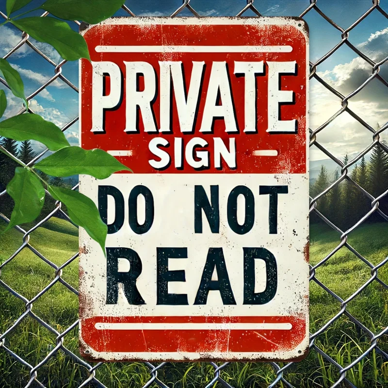 قطعة واحدة من لوحات فنية جدارية معدنية من الألومنيوم 2DVintage - لا تقراءة - لا تقراءة" مقاس 8 × 12 بوصة - مثالية لديكور المرآب والغرفة والشارع