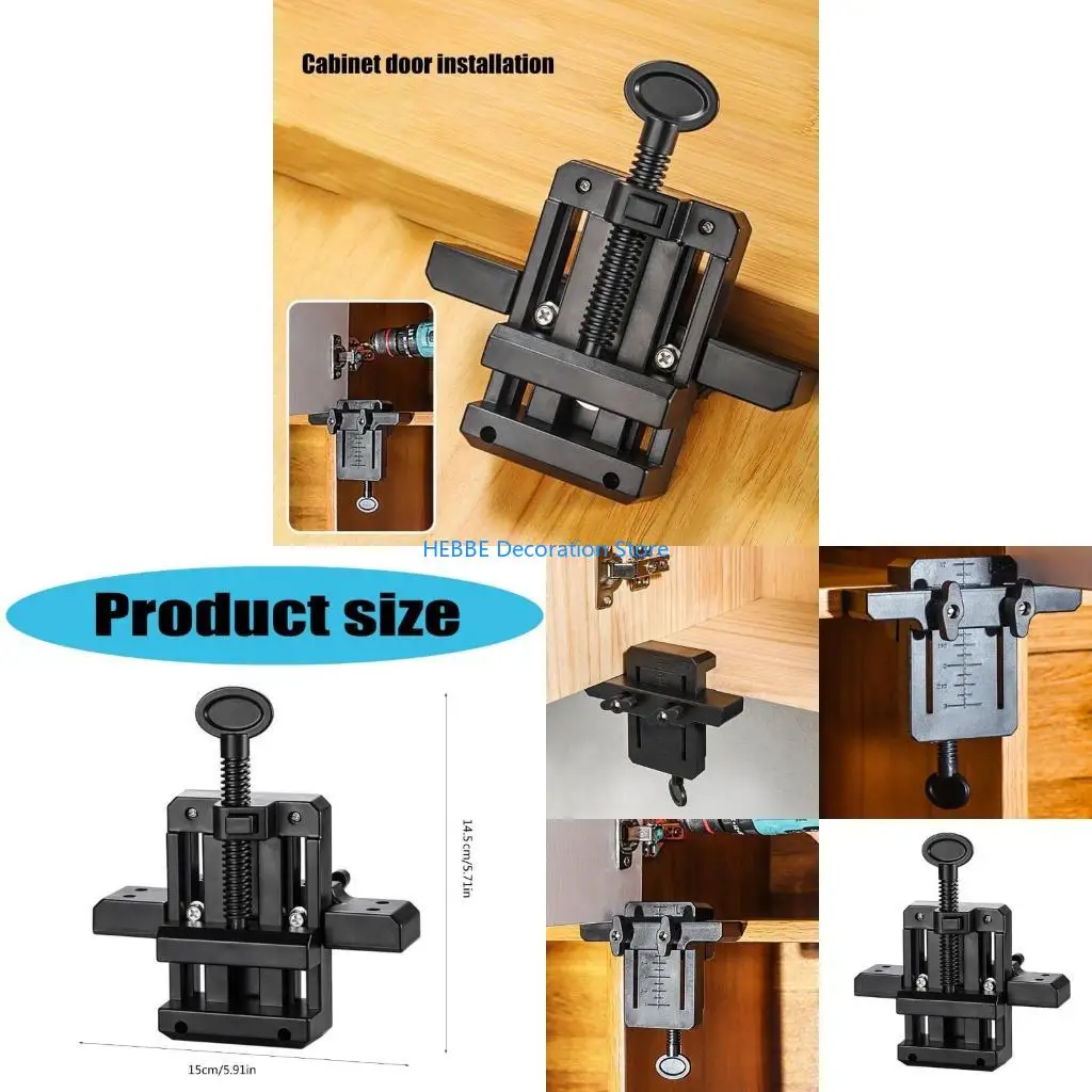 B0KC Professional Cabinet Door Installation Tool Accurate Locking Hinges Drilling Jigs Adjustable Locators Drill Templates