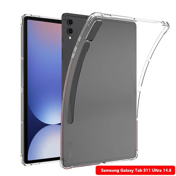 

Мягкий чехол из ТПУ для Samsung Galaxy Tab S11 Ultra 14,6 X930 X936 S10Ultra S9 FE Plus A11 S10Lite A9+ A9, прозрачный чехол с защитой от падения
