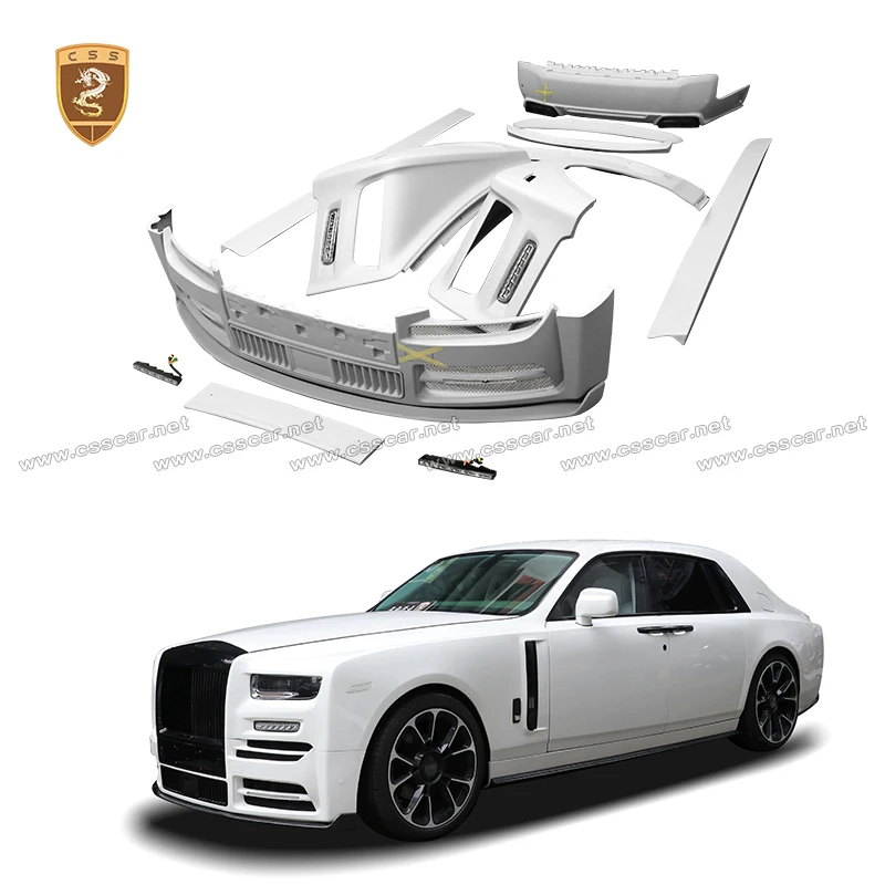 

Передний бампер автомобиля в стиле MSY для Rolls-Royce Phantom 8-го поколения со светодиодной подсветкой, украшение задней двери, крыло, Spolier, крышка Bodykit