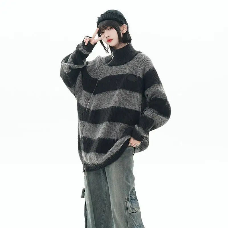 

Нишевые женские плюшевые топы на молнии в стиле ретро, весенне-осенняя новая модель, свободный дизайн, свитер для отдыха, модный корейский стиль