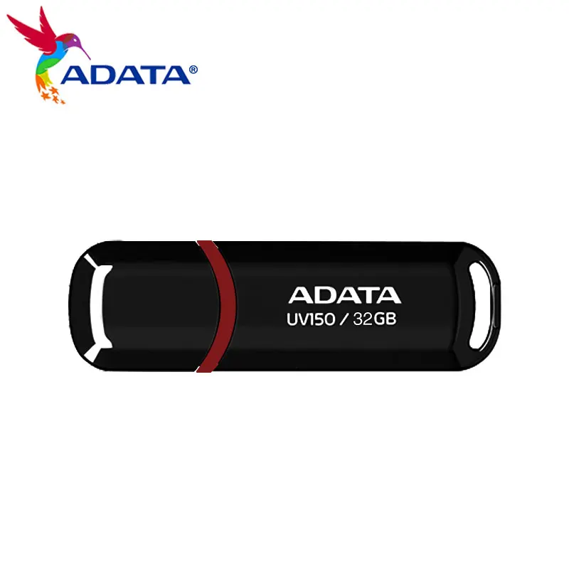 ADATA محرك فلاش USB UV150 128GB 64GB 32GB عالي السرعة USB 3.2 Gen 1 أسود/أحمر ذاكرة عصا محمولة بندريف للكمبيوتر