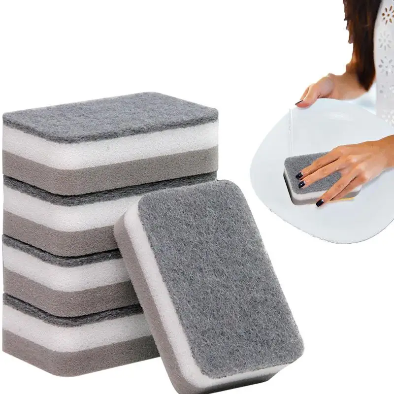 Double Sided Sponge Thick Dish Sponges For Washing Dishes Odor-Proof Multiple-Purpose Scrubbing Sponge For Kitchen And Bathroom