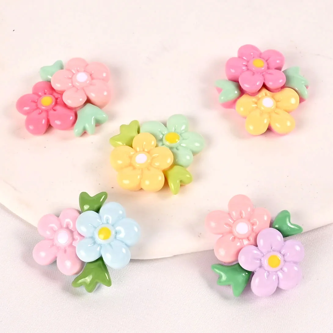 10/20pcs/lot Mini Flower Daisy DIY Resin Cabochon for Earring Necklace Pendant Flatback Christmas Decoration Children's toys