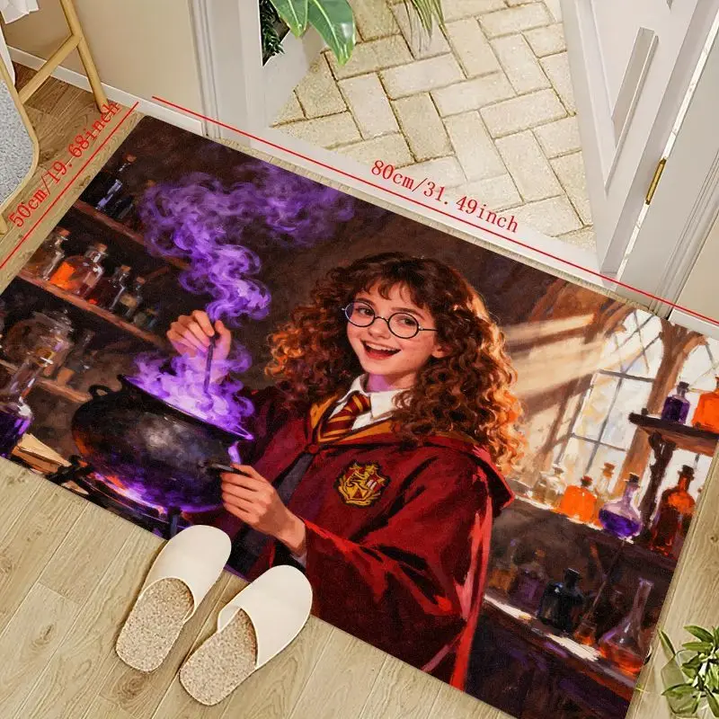 

1PC Harry Potter Hermione Granger Themed Floor Mat, Wizard Magic Potions Scene Area Rug for Kids Room Bedroom Living Room Home D