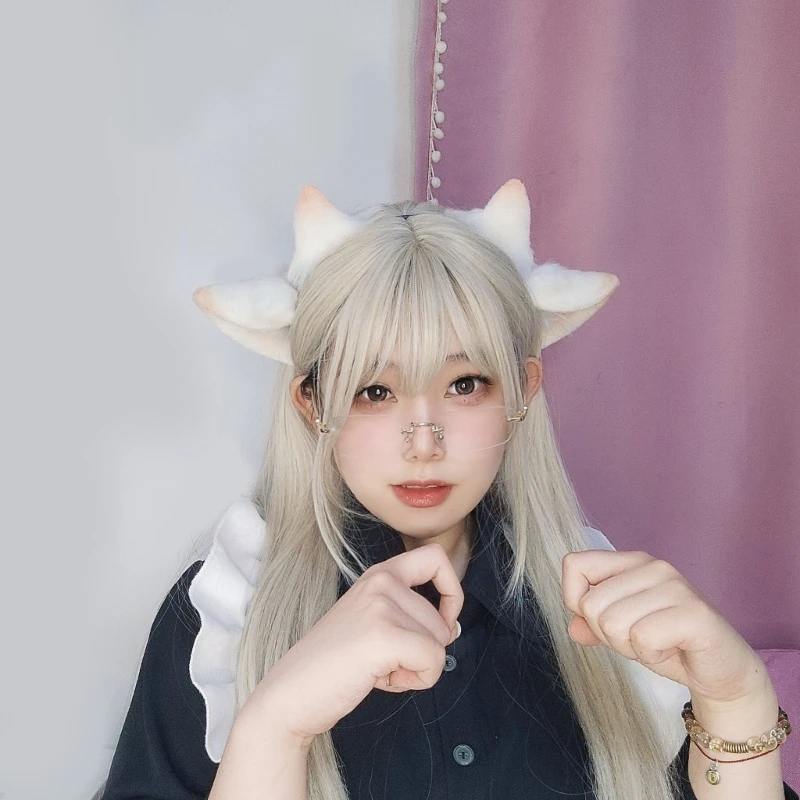 Handmade Animal Ear Headband Anime Hairband Masquerades Costume Headpiece Teens Girl Cosplay Dress Up Hairhoop