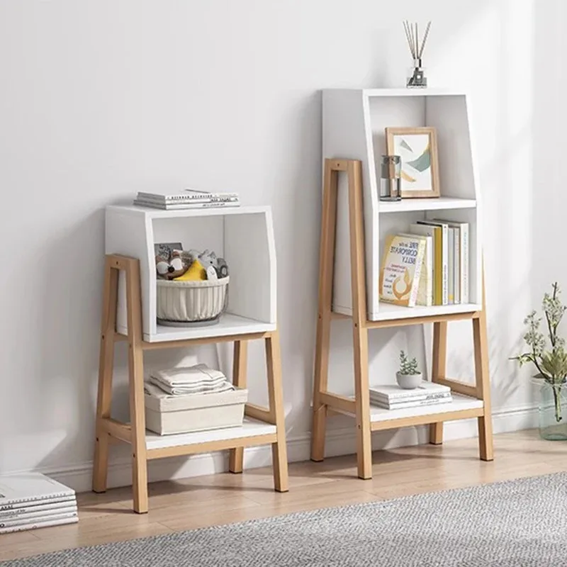 Nordic Simple Bookshelf Book Corner Wooden Picture Book Storage Rack Standing Small Creative Estanteria Home Furniture WKBS