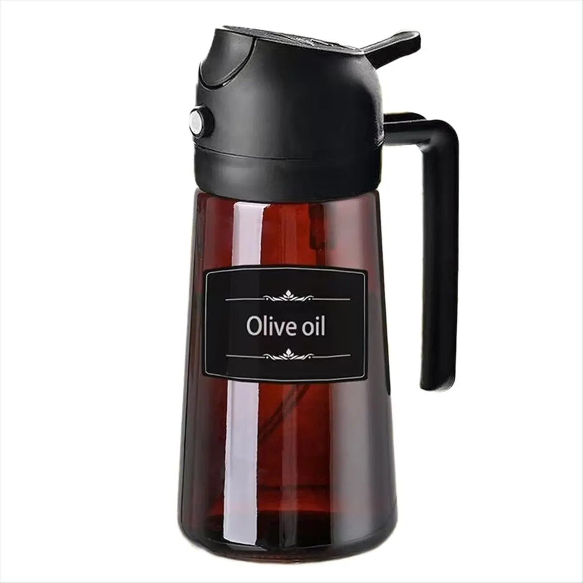 2-in-1 Glass Oil Dispenser & Vaporizer- 16oz/470ml Leakproof Olive Oil Vaporizer Bottle for Cooking,Air Fryer,BBQ,Baking