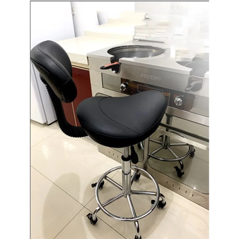 Upgraded Kitchen Saddle Chair Backrest Lift Swivel Chair Pulley Cooking Chair Barber Chair Cooking Cashier Chair