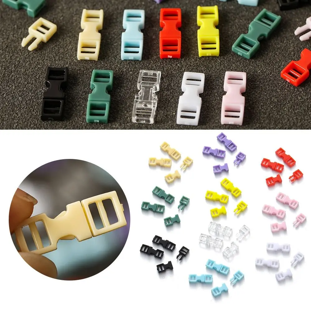 20pcs 4mm Plastic Mini Buckle DIY Doll Bags Buckle Handmade Backpack Button Bracelet Dog Collar Strap Buckle Webbing