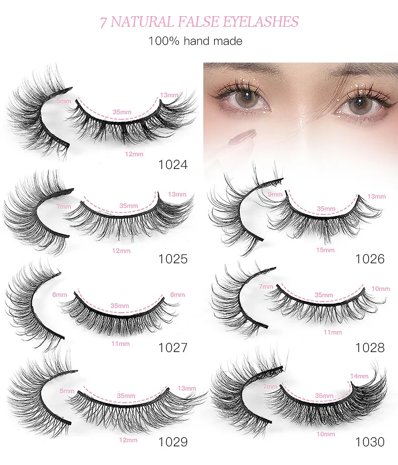 10 pairs new products natural chemical fiber false eyelashes makeup grafting eyelashes cross-border hot eyelashes