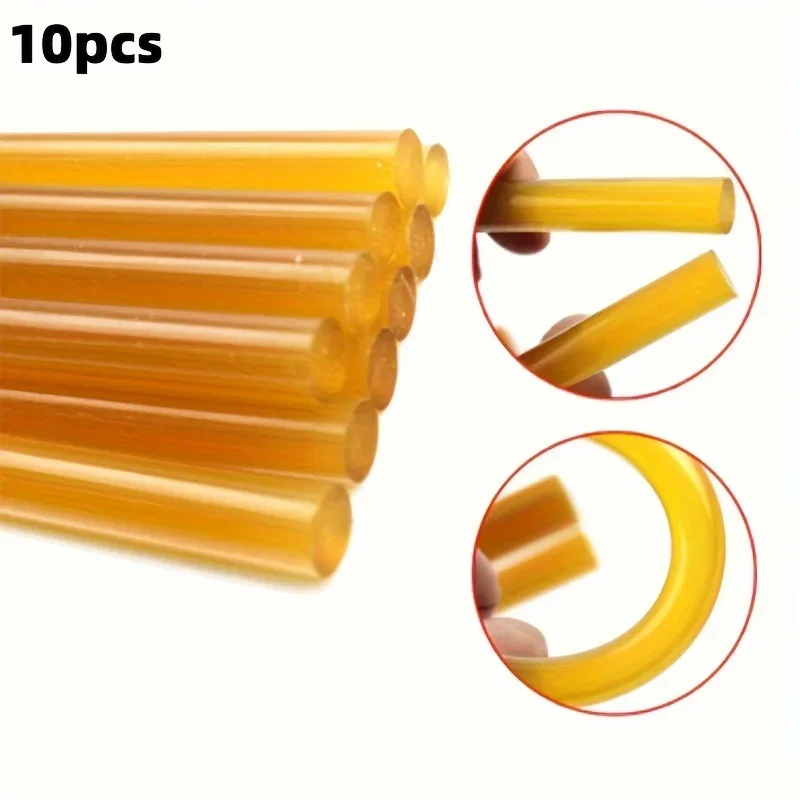 10pcs Strong Adhesive Yellow Glue Sticks For Easy Paintless Dent Removal - Professional Use Compatible