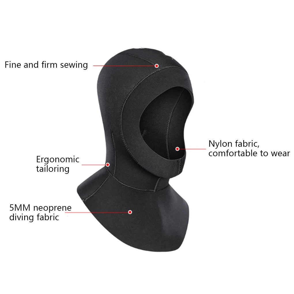 

Шапочка для дайвинга 3 мм, эластичный головной убор, черный гидрокостюм для подводного плавания, для мужчин и женщин