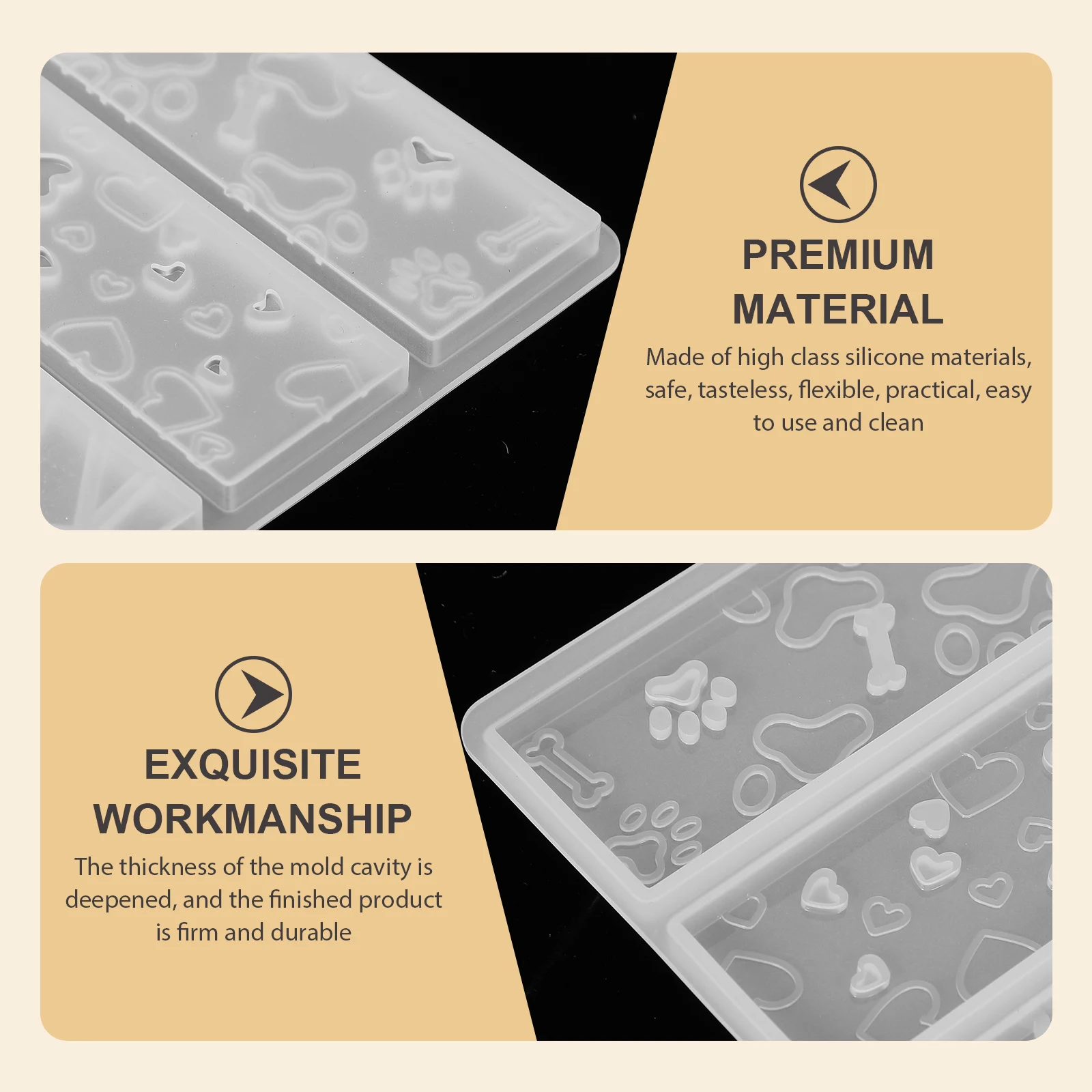 

Cat Claw Bookmark Mold Rectangular Resin Tray Molds Silicone School Supplies Craft