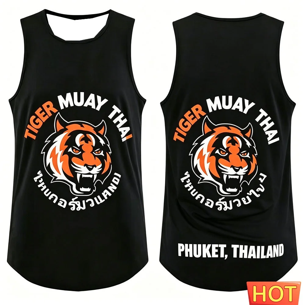 T-Shirts Tanktop Sommer Herren Boxweste Lässige Herren Rundhals Ärmellose Kleidung Schnelltrocknendes T-Shirt FamilyMatching – Detail 3