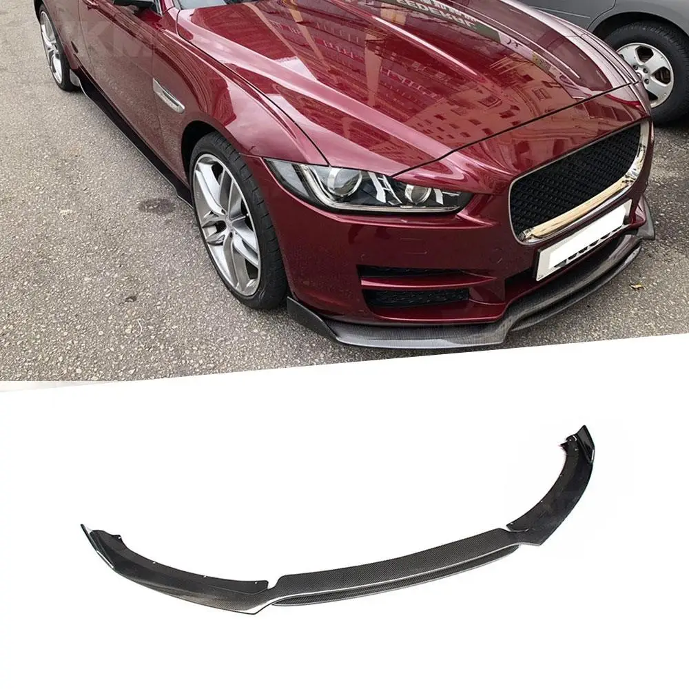 

Carbon Fiber Front Bumper Lip Spoiler For Jaguar XE Sedan 4 Door 2015-2018 Double Style Head Bumper Chin Cover Trim Shovel FRP