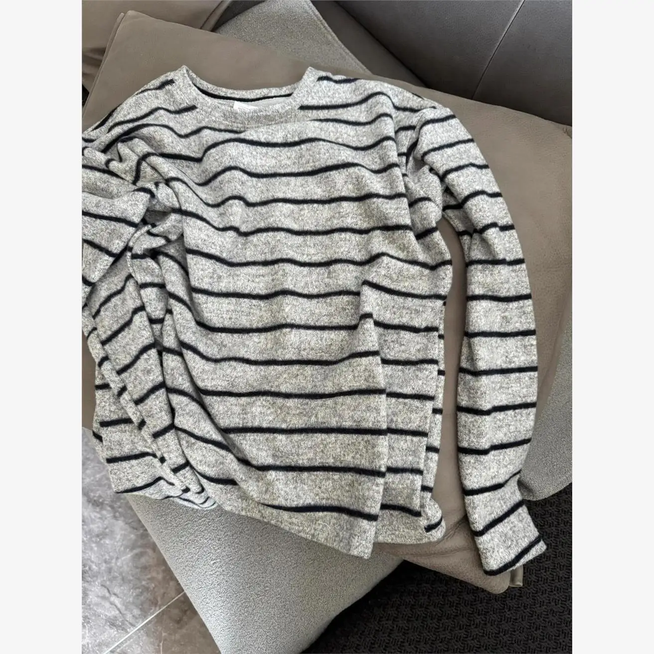 Y2K Abi Cultural Stripe Fce Long Sve Damen T-Shirt Lazy Base Layer irt Korean Sle Campus Wind Frühherbst Top