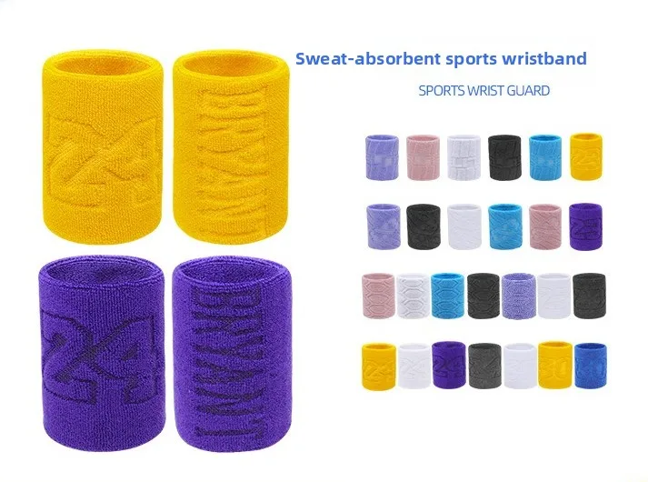 Sweat Absorbing Wristband for Badminton Tennis Basketball Running Cycling Breathable Cotton Sports Wrist Support for Men