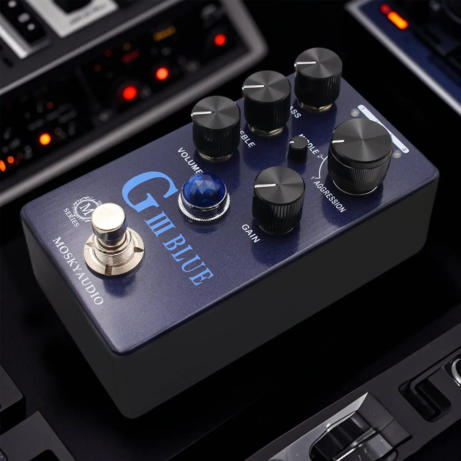 Pro Musician's Multi-Effect Pedal 4 True Bypass Modes + Dual Blue-Purple Channels for Guitar & Bass Mosky Audio