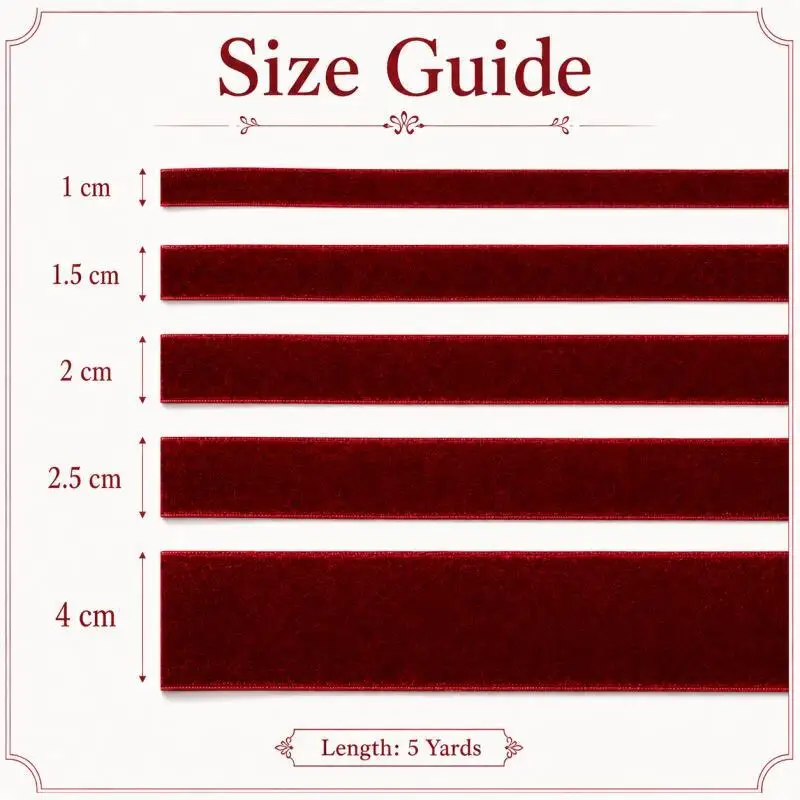10/15/20/25/40MM 5 Yards Samtband für Hochzeits- und Partydekoration, handgemachtes Geschenkband, Haarschleifen-DIY, Weihnachtsband – Detail 2