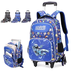 Kids School Backpack with Wheels Rolling Backpack for Boy Student Wheeled Backpack Trolley School Bag set Travel Trolley Luggage