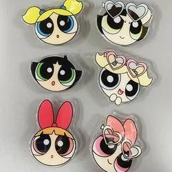 The Powerpuff Girls Bubbles Blossom Buttercup Cute Cartoon Mobile Phone Holder Kawaii Periphery Accessories Lovely Holiday Gifts